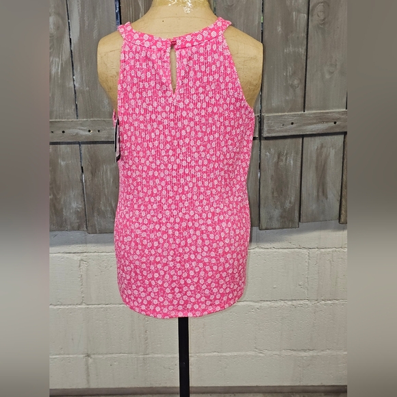 NWT Adrianna Papell Sleeveless Pink Floral‎ Blouse Size Small - Picture 3 of 9